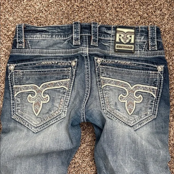 Rock Revival Men's Faded Blue Straight Jeans